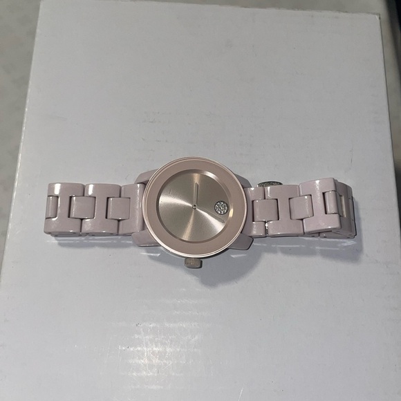 Movado Bold Ceramic Pink Watch. New battery. No box Original price $795. - Picture 4 of 9